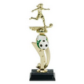 Soccer, Female - Color Scene Participation Trophies 13" Tall